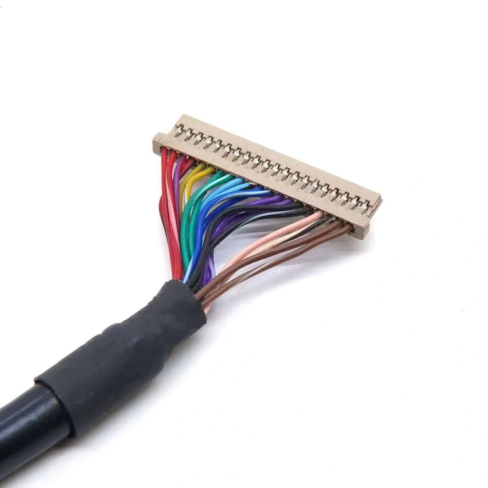 wire harness featuring dual 20-circuit Hirose DF14 interconnects