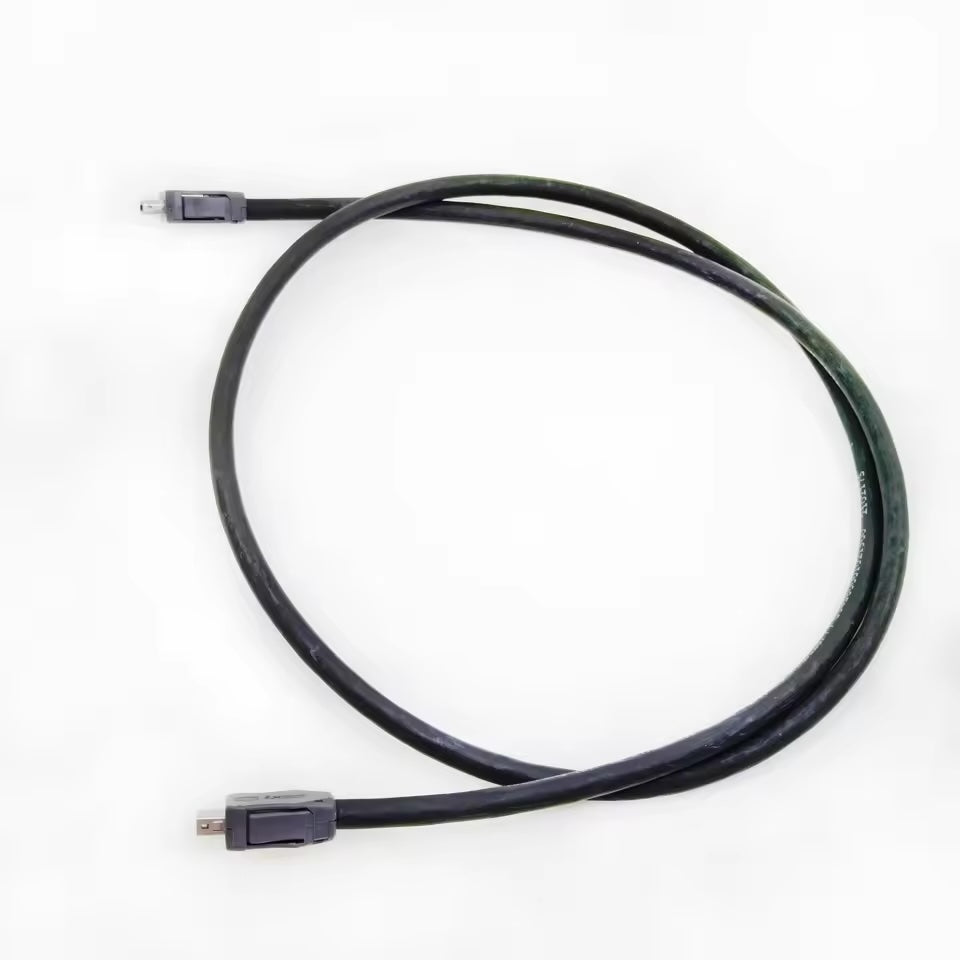 10-pin IDC industrial Ethernet cable assembly demonstrating the miniaturized 10Gbps interface for high-density applications.