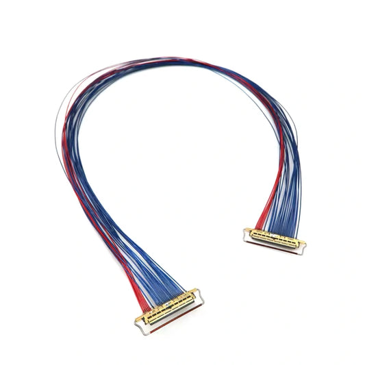 I-PEX 20453-030T CABLINE-VS 30-pin 0.5 mm micro-coaxial connectors on both ends of a laminated flat AWG 40 cable.