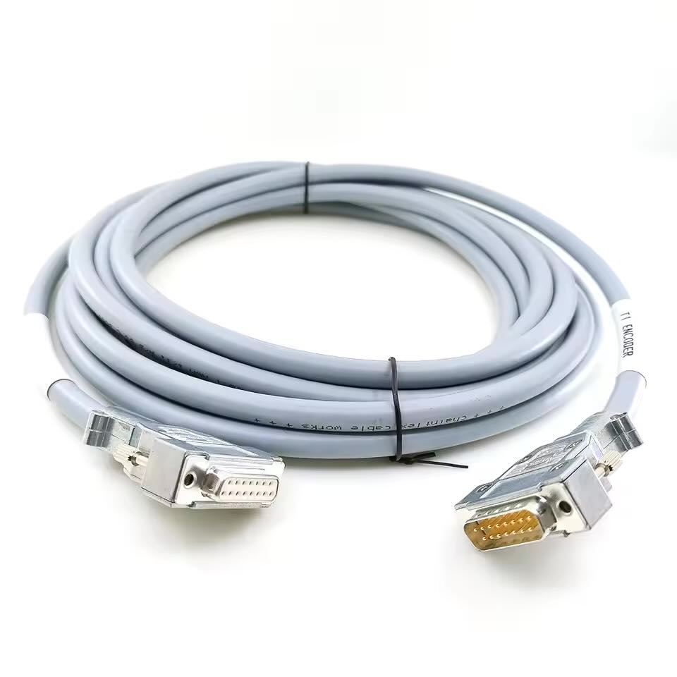 Shielded DB15 female connector within a heavy-duty Harting zinc die-cast housing designed for vibration-resistant industrial applications.