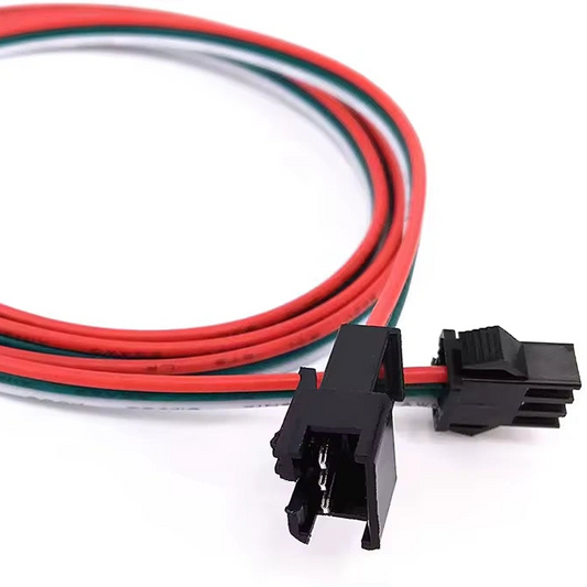 JST SM series 2.50mm pitch 3-pin male to female inline receptacle assembly