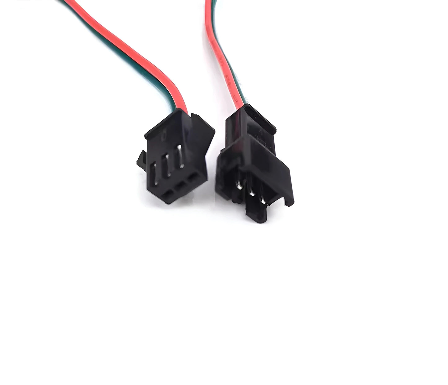 Wire-to-wire harness featuring 3-circuit JST SM interconnects and discrete conductors