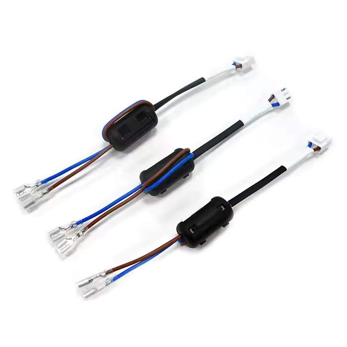 Custom 2 pin JST XH to 250 spade terminal wire harness made in Taiwan.