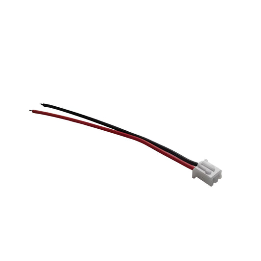 JST XH series 2.54mm pitch 2-pin Wiring harness with red and black wires.