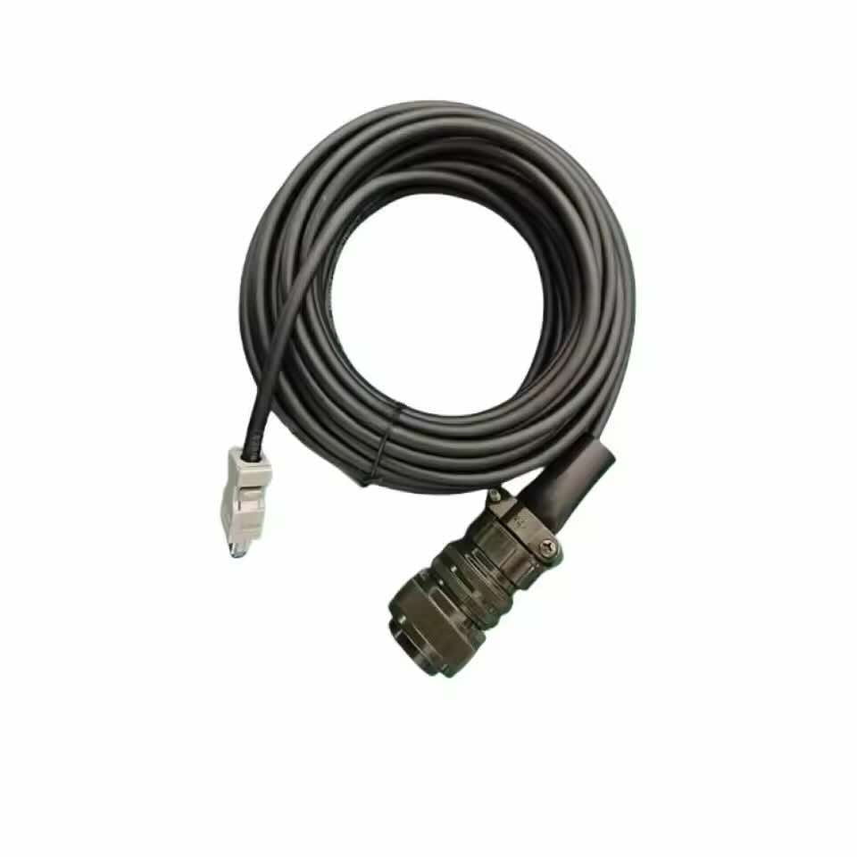 Yaskawa JZSP-CMP02-03-E cable with MIL-spec circular connector.