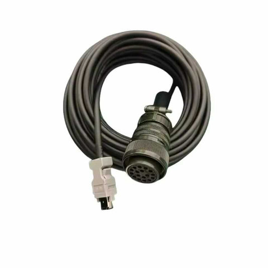 Heavy-duty Sigma-7 servo power and feedback cable assembly.