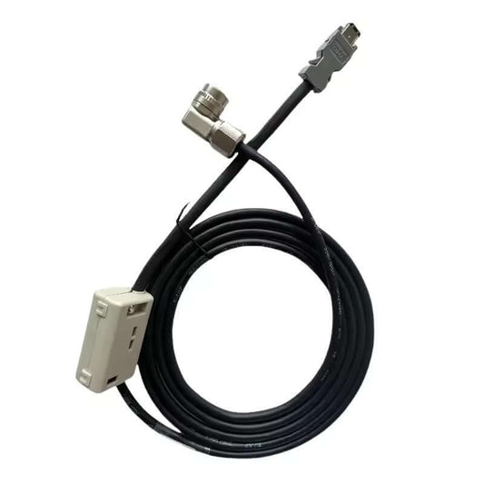 Yaskawa JZSP-CVP27-03-E encoder cable with integrated battery case.