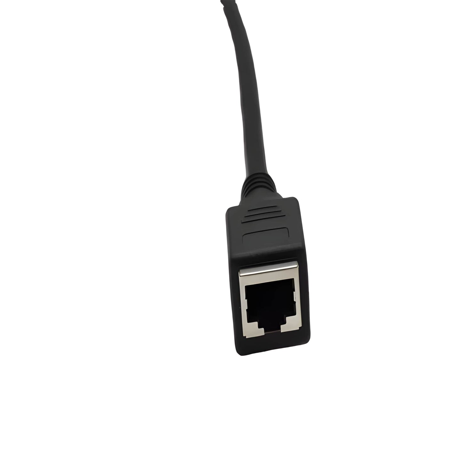 Custom waterproof cable assembly featuring M12 X-coded interface for Cat6a industrial Ethernet connectivity.