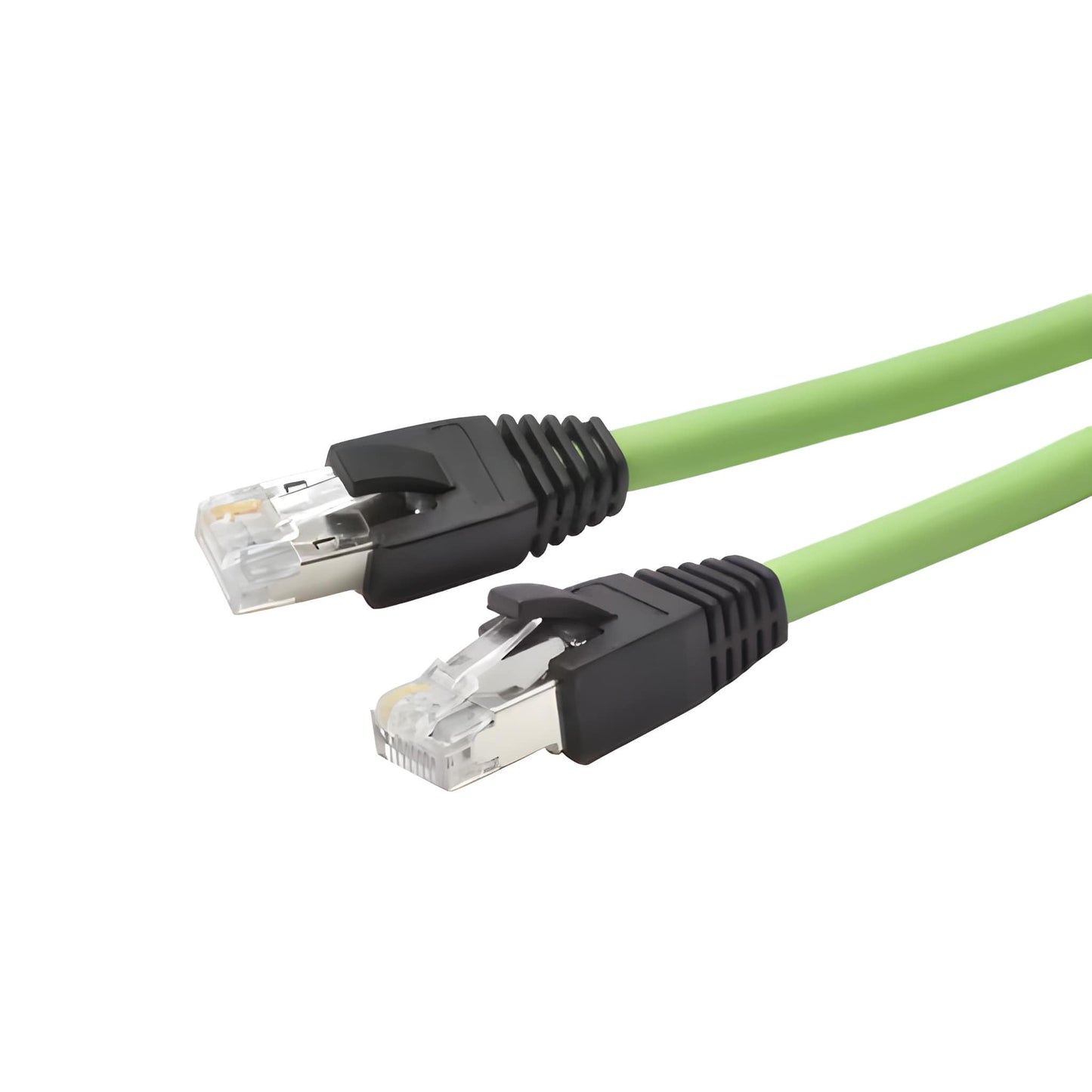 IP67 waterproof M12 to RJ45 adapter cable for high-speed industrial networking and sensor data.