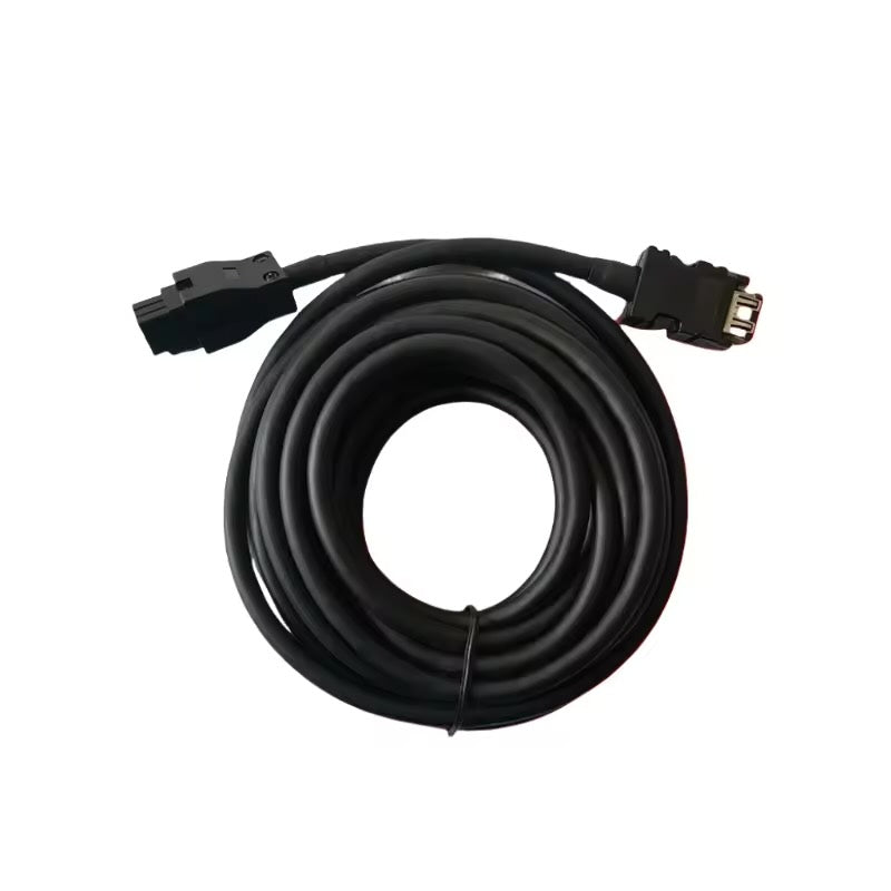 Custom MR-CNP2E-1-5M wire harness for Mitsubishi M70 servo motor systems featuring high-flex signal conductors.