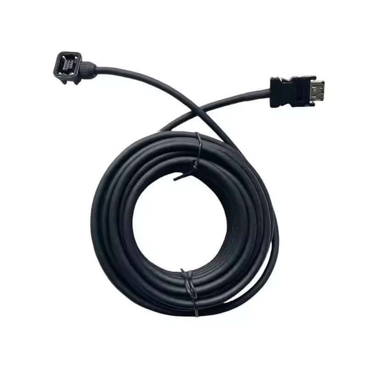 Complete coiled 3m high-flex servo motor encoder feedback cable assembly.