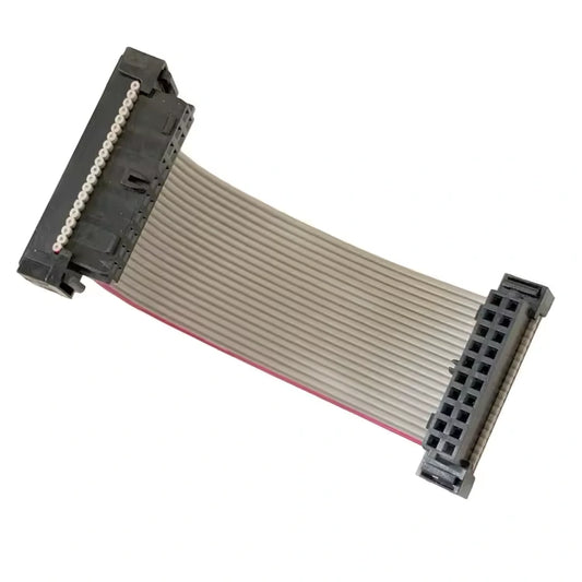 Molex 87568-2093 Milli-Grid 20-pin 2 mm IDC receptacle with polarization key on both ends of a 28 AWG ribbon cable.