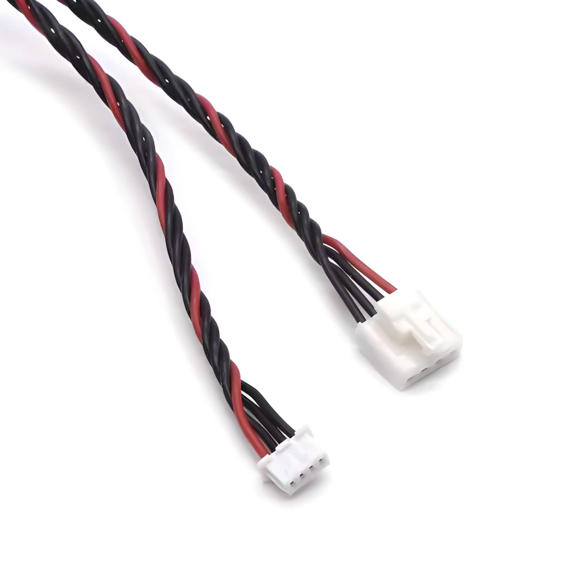 Custom Molex 1.25mm to JST 2.5mm pitch adapter harness for industrial electronic assemblies.