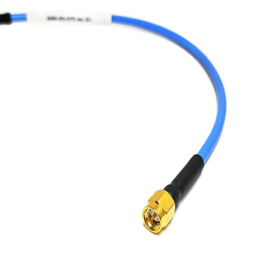 N-Type female 4-hole flange to SMA male RG141 RF coaxial cable assembly, SMA Male view