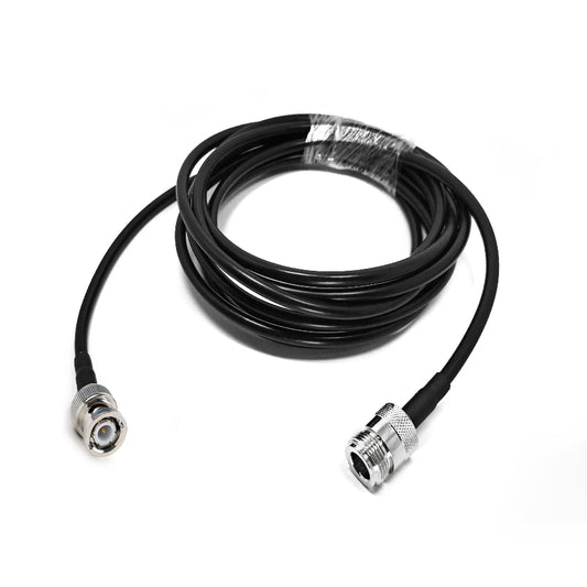 N-Type female jack to BNC male RG58 RF coaxial cable assembly, Top view