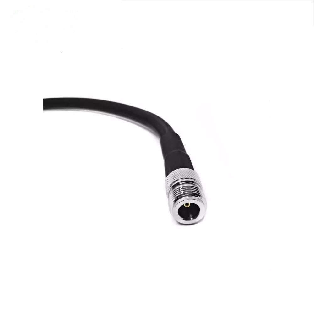 N-type male plug to SMA female jack LMR400 RG8 coaxial RF cable assembly, plug view