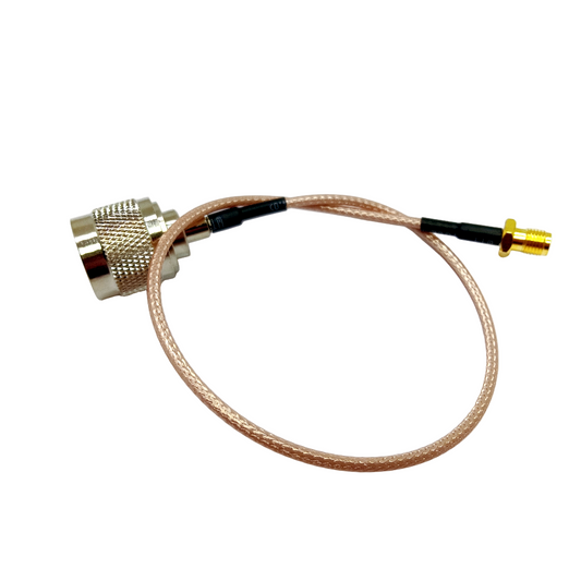 N-Type male to SMA female jack RG316 RF coaxial cable assembly, top view