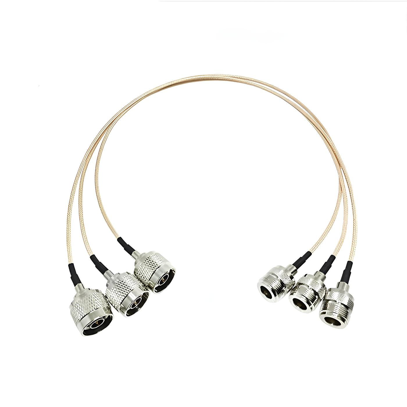 N-Type male plug to N-Type female plug RG316 RF coaxial cable assembly, top view