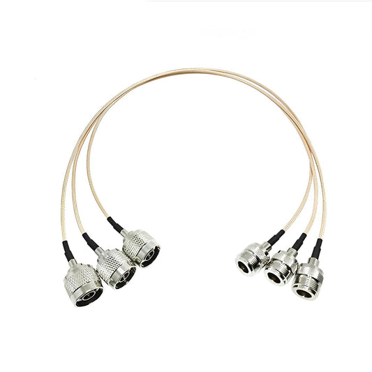 N-Type male plug to N-Type female plug RG316 RF coaxial cable assembly, top view