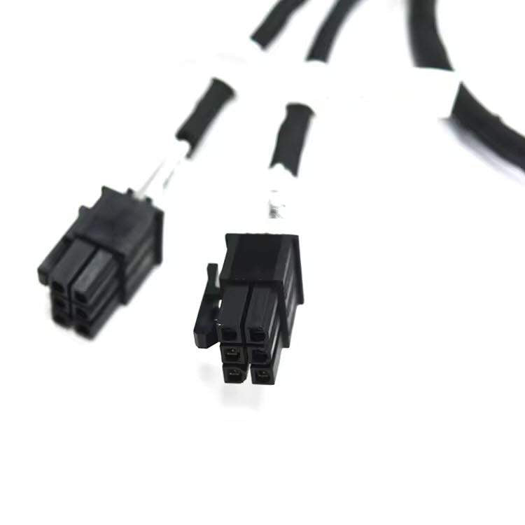 Close-up of labeled 22 AWG UL1332 high-temperature wiring for custom industrial battery assembly.