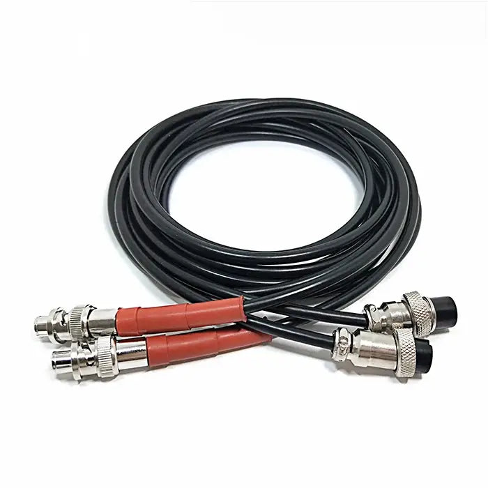 SHV 5000V high voltage connector to dual-hole female aviation plug RG58 coaxial cable assembly, top view