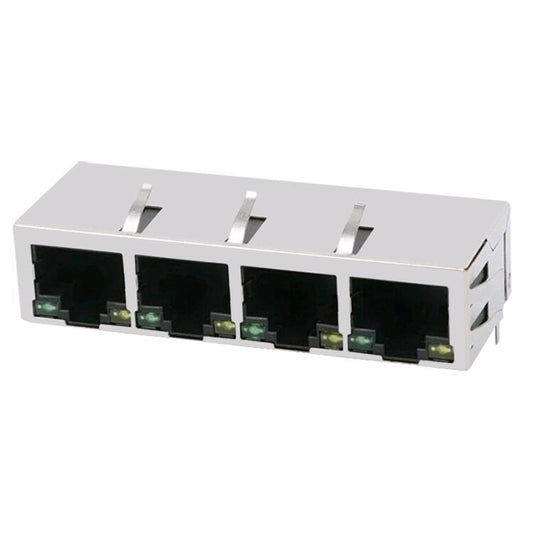 TW4J57312AENL, 100 Base Ethernet 1x4 Port RJ45 Tab Down with Green/ Yellow Led - TeleWire Technology
