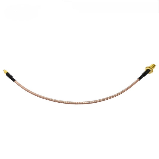 SMA female bulkhead to MMCX male RG316 RF coaxial cable assembly, top view