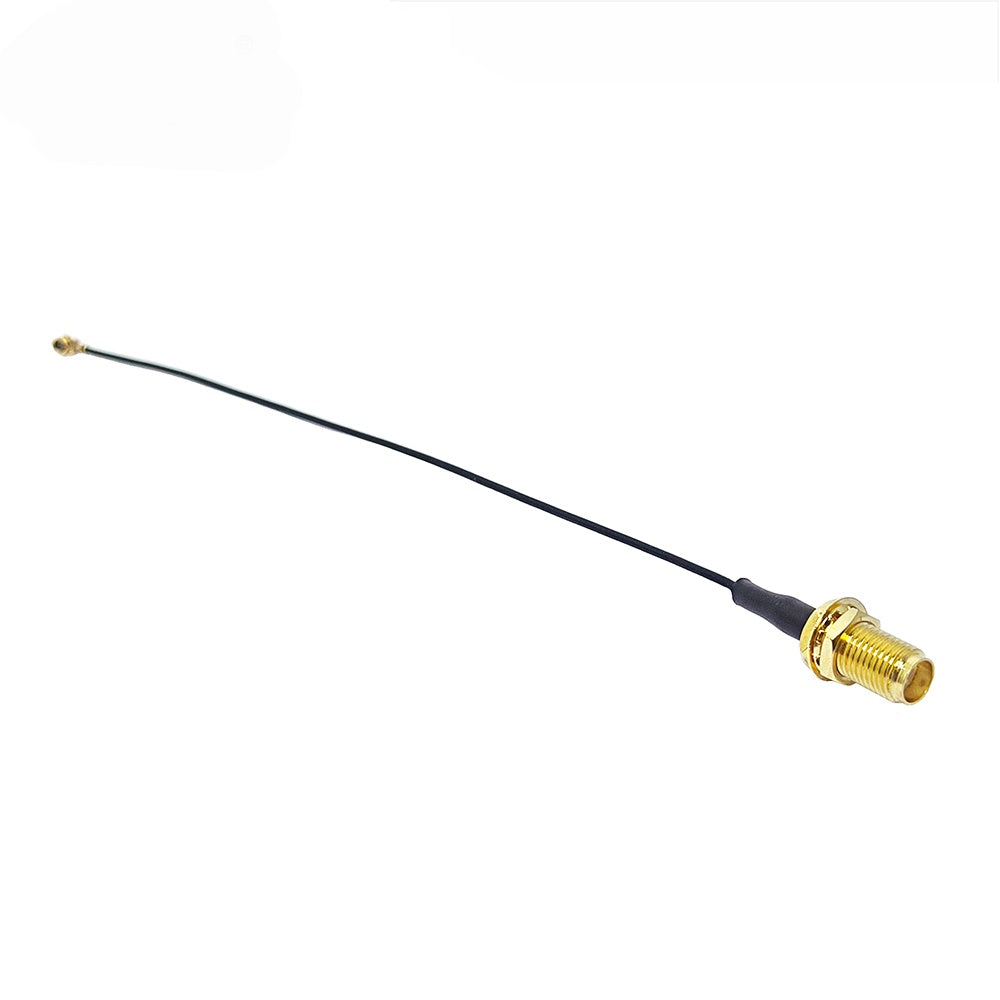 SMA Female Bulkhead to U.FL Cable | 1.13mm RF Coaxial, top view