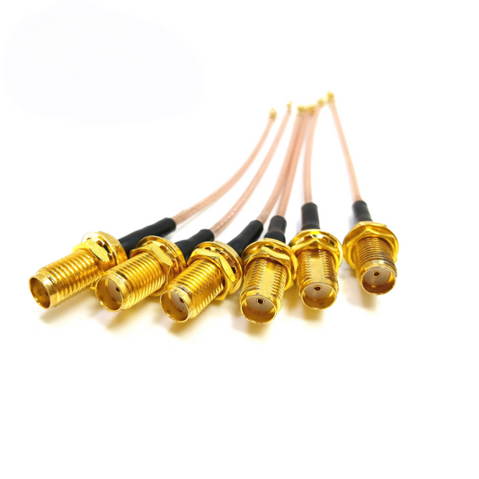 SMA female to U.FL connector RG178 RF coaxial cable assembly, SMA female jack view