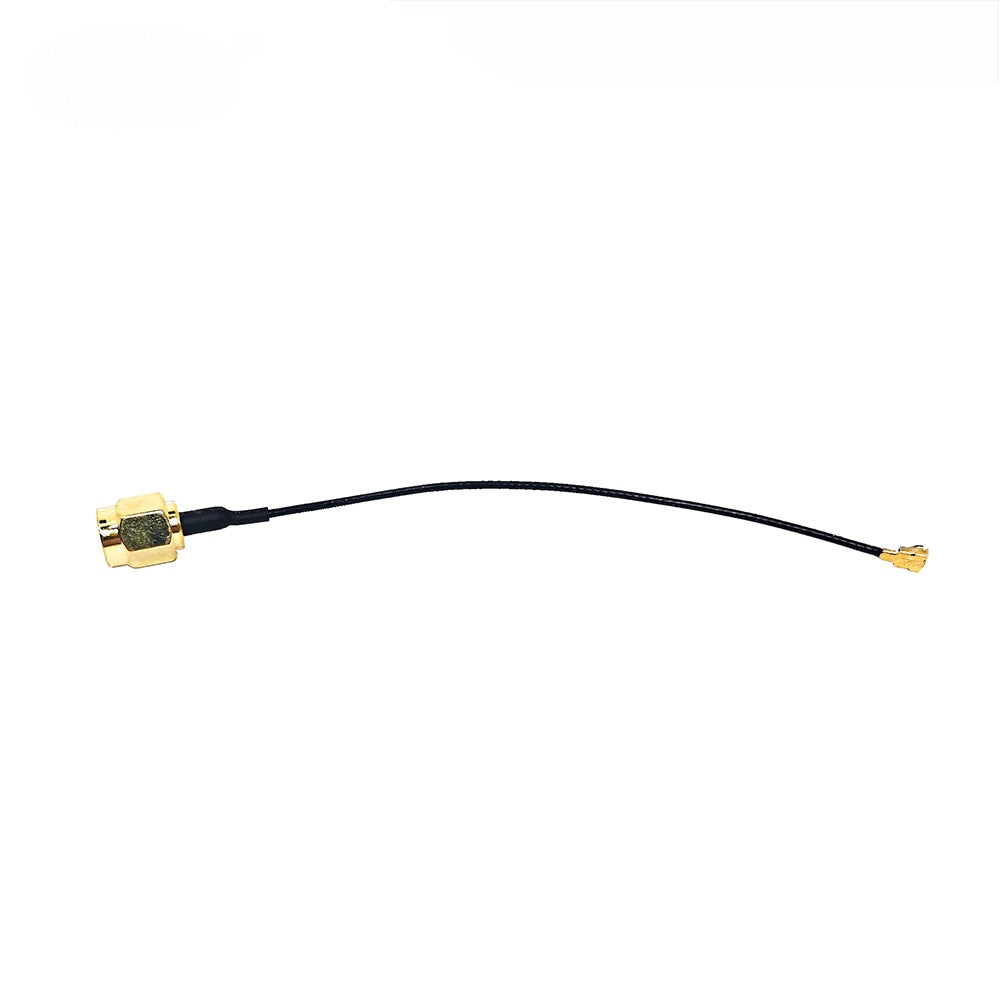 SMA male jack to U.FL connector 1.13mm mini RF coaxial cable assembly, top view