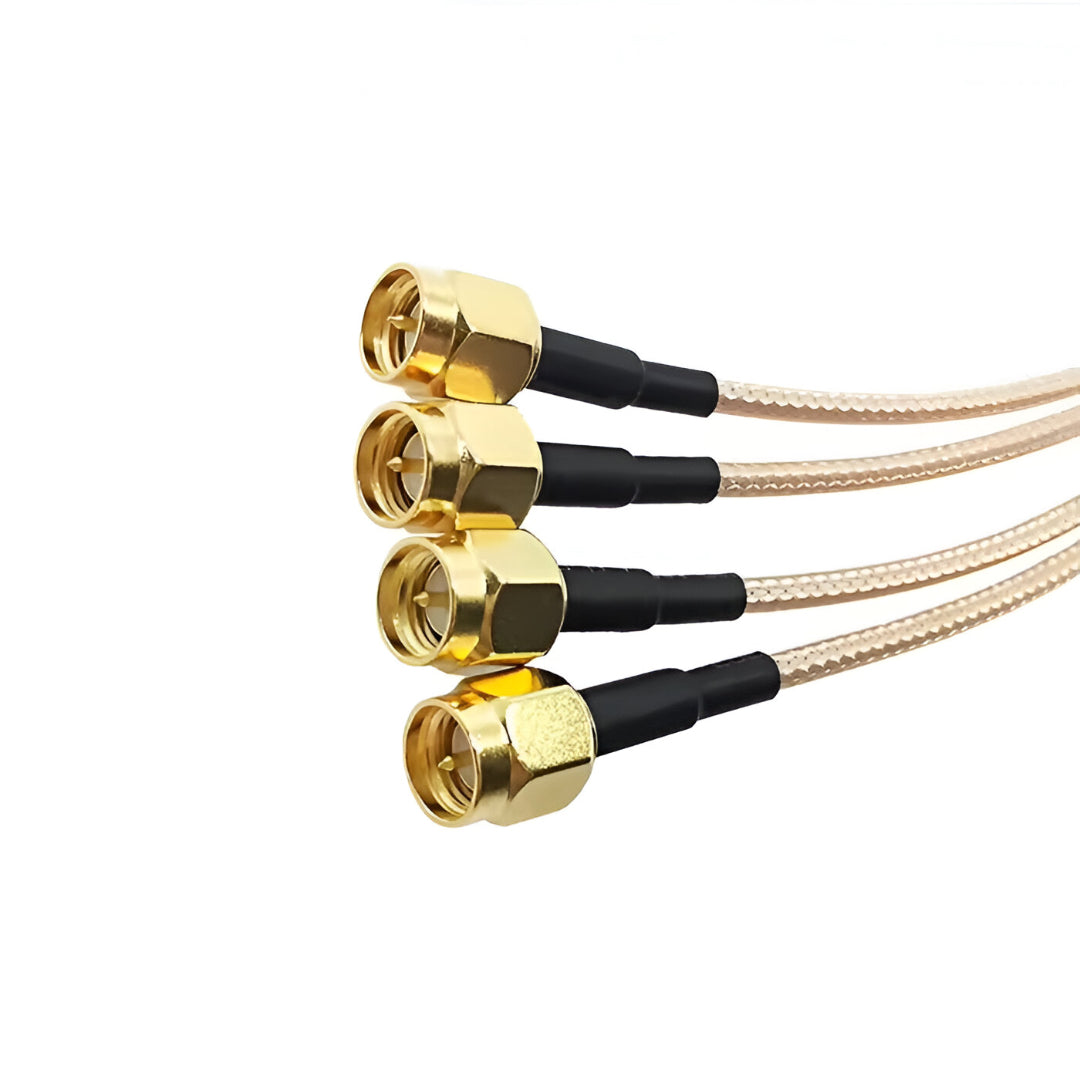 SMA male right angle to SMA male plug RG316 RF coaxial cable assembly, SMA male end