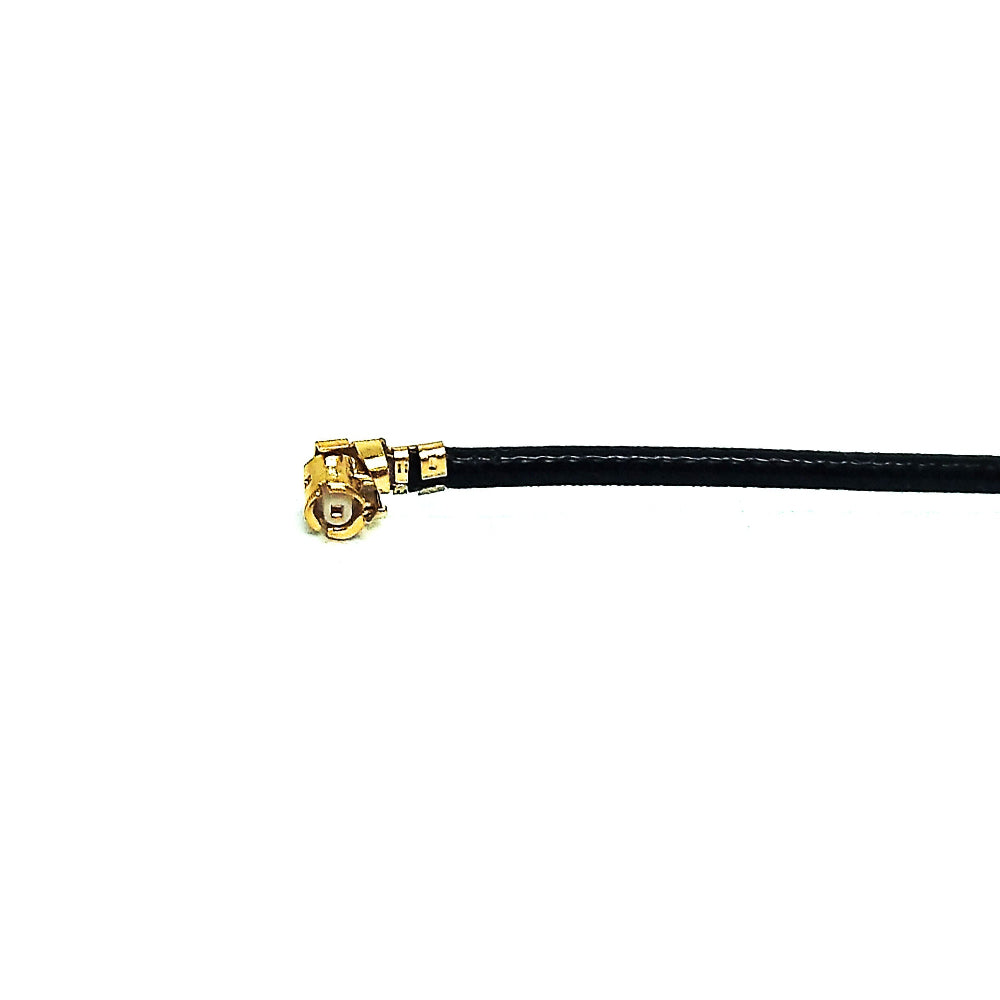 SMB female bulkhead to U.FL 1.37mm low-loss RF coaxial cable assembly, U.FL connector view