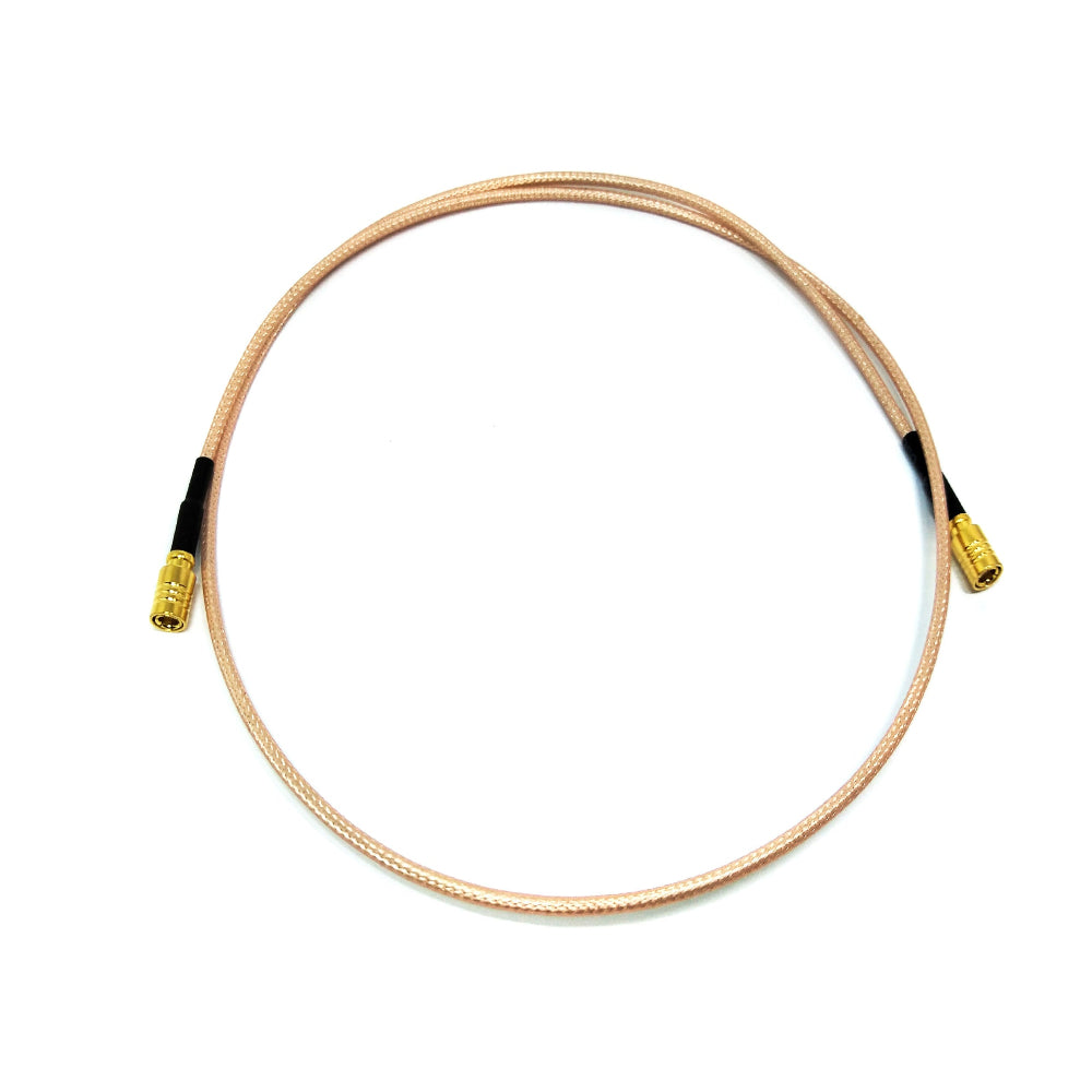 SMB male to SMB male RG316 RF coaxial cable assembly, top view