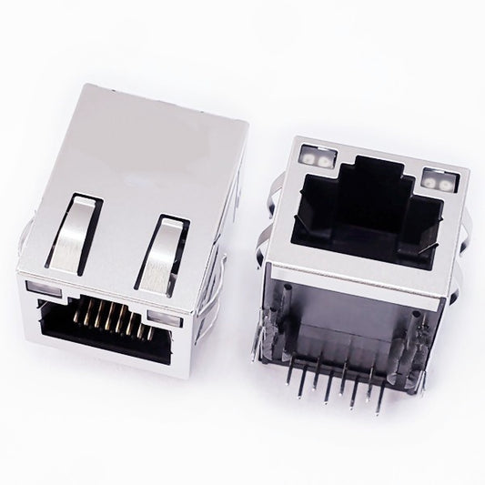 TW2125A58NL, 10/100 Base RJ45 with Transformer Tab Up with Green&Yellow/ Green&Yellow Led - TeleWire Technology