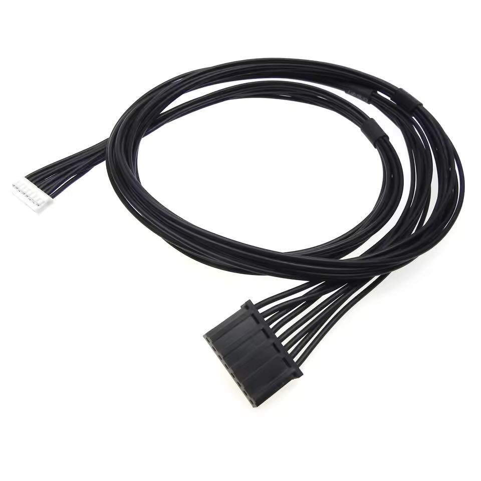 Hybrid wire harness with a white 8-pin JST PHR-8 connector and a black TE 280361 housing.