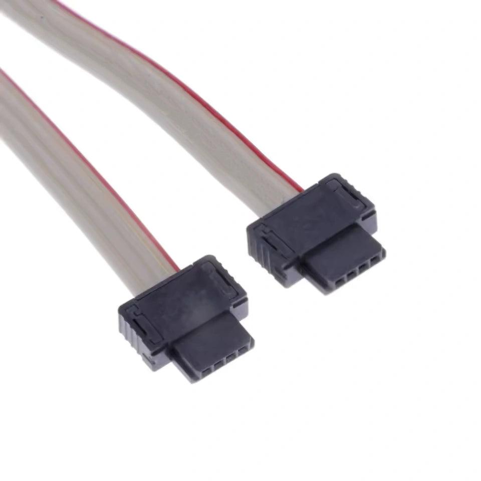 TE Connectivity ERNI 839018-E MiniBridge 4-pin 1.27 mm ribbon cable with receptacle connectors on both ends.