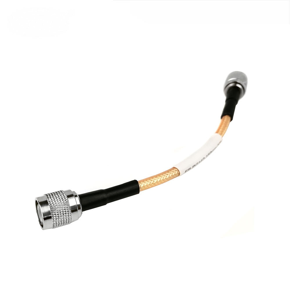 TNC male plug to TNC male plug RG142 RF coaxial cable assembly, side view