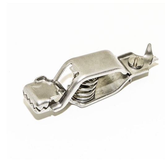 Small stainless-steel automotive clip, side view, TW-36E