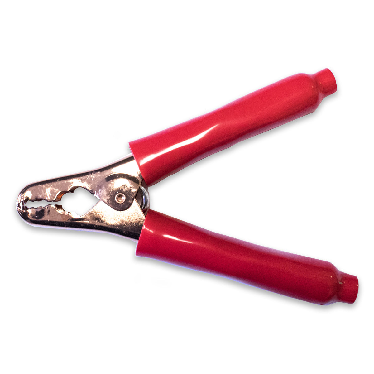 Large Steel Battery Clip with insulators, Model TW-52Z-1, Red