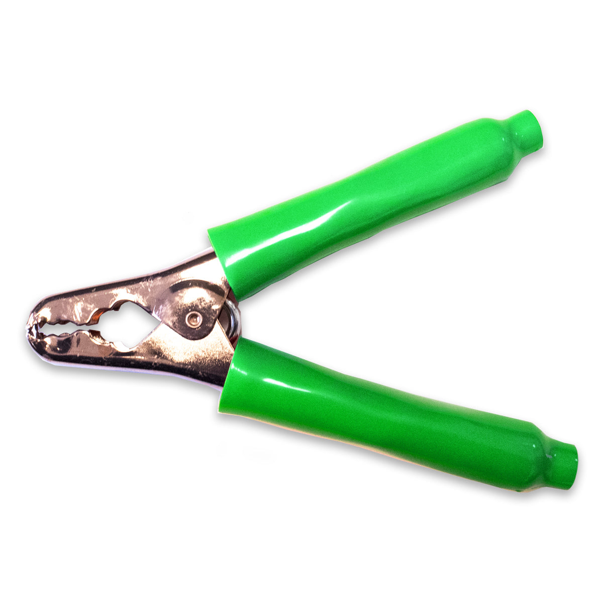 Large Steel Battery Clip with insulators, Model TW-52Z-3, Green