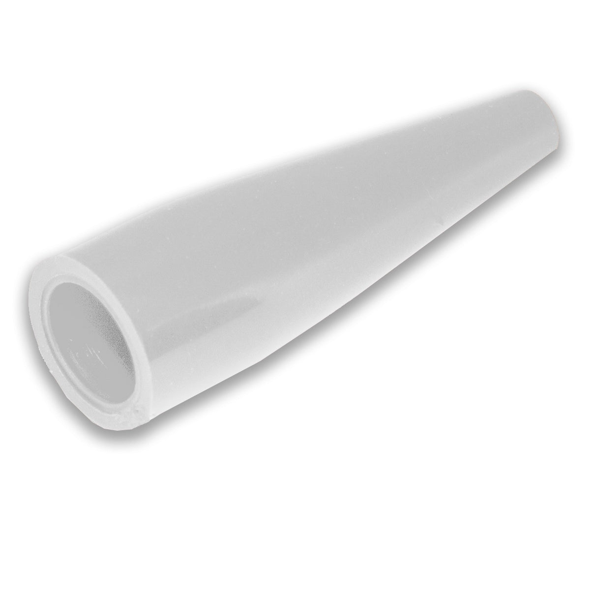 Flexible PVC insulator for TW-56 Series Clips, compatible with Mueller BU-45 Pee-Wee clips, white color, side view