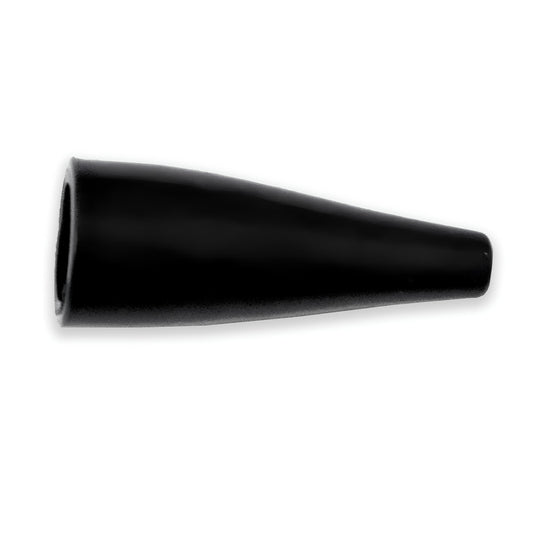Flexible PVC insulator for TW-96 Crocodile Clips, compatible with Mueller BU-85 Series clips, black color, side view