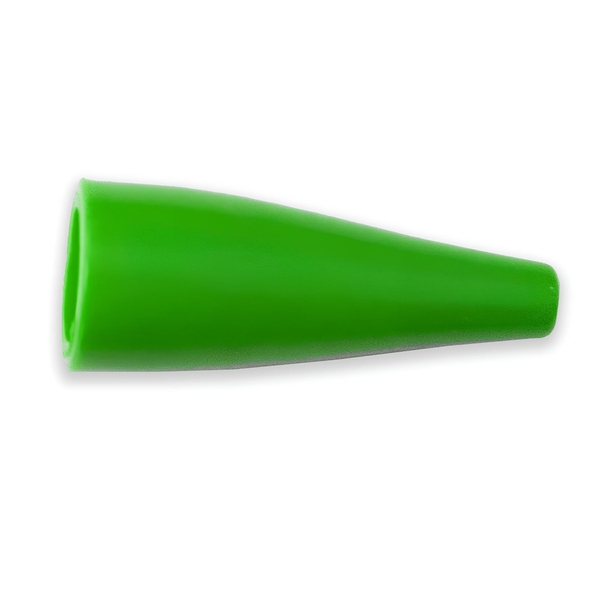 Flexible PVC insulator for TW-96 Crocodile Clips, compatible with Mueller BU-85 Series clips, green color, side view