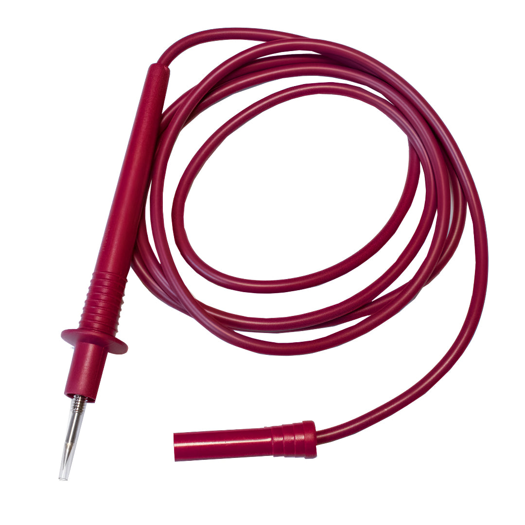 Test probe to shrouded banana plug test lead, Model TW3252 Red