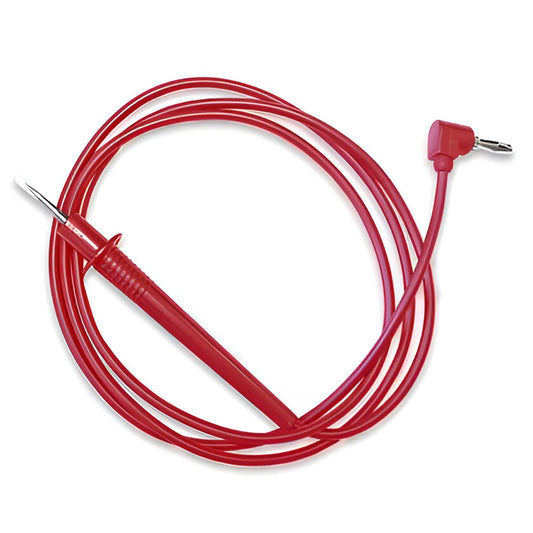 Test probe to right-angle banana plug test lead, Model TW3852 Red