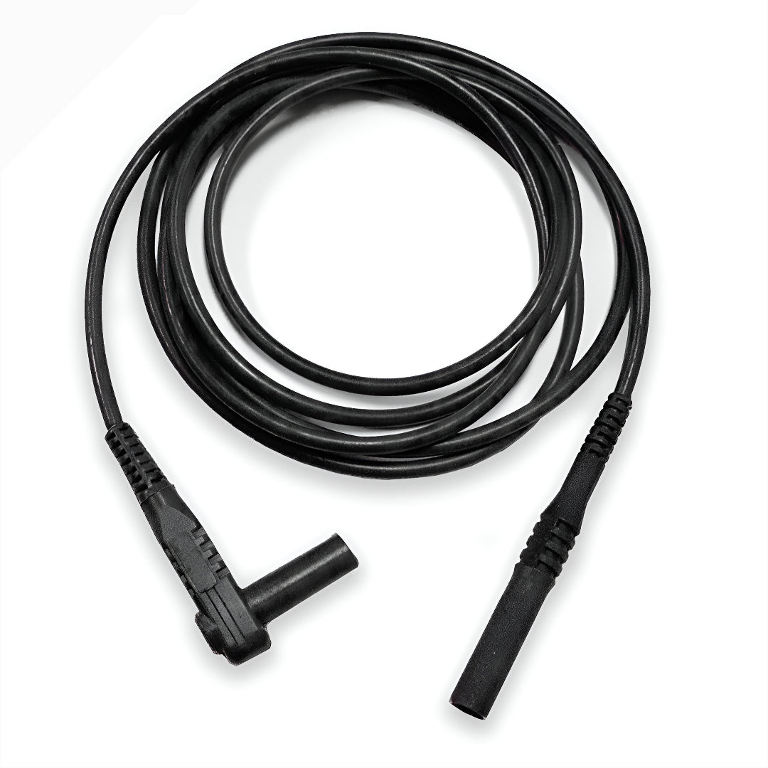 Straight banana plug to right angle banana plug test lead, Model TW7273K, Black