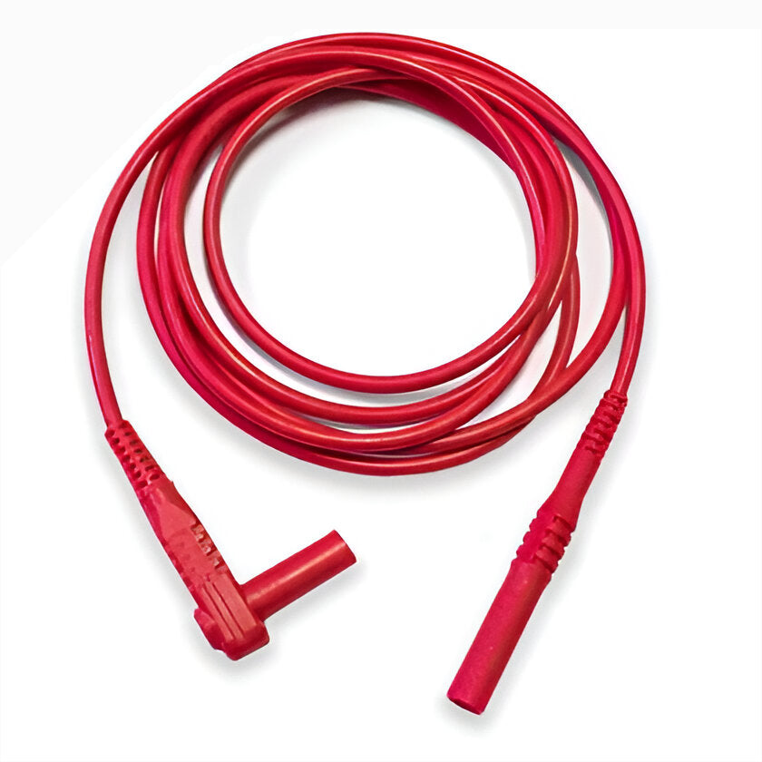 Straight banana plug to right angle banana plug test lead, Model TW7273K, Red