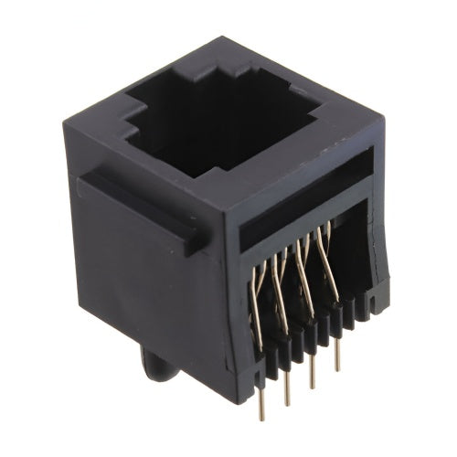 Vertical RJ45 jack connector without transformer - No LEDs - Main View