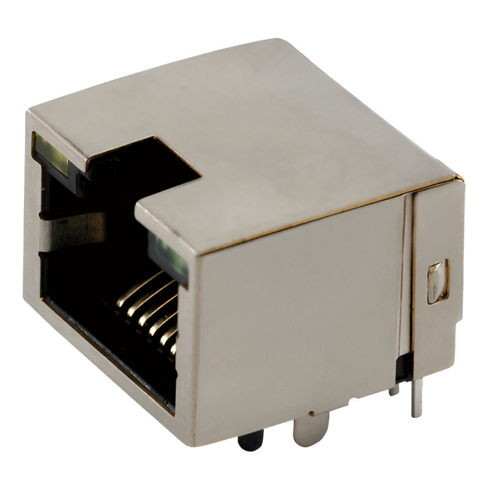 RJ45 jack connector without transformer tab up - Yellow/ Green LEDs - Main View