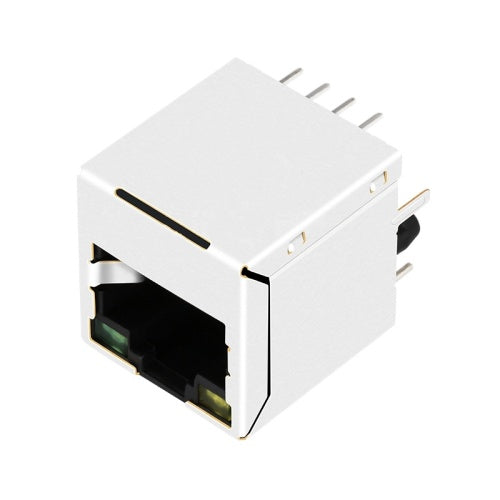 RJ45 jack connector without transformer tab down - with Green/Yellow LEDs - Second View